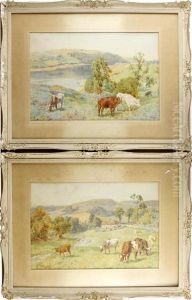 Cattle Grazing By An Estuary by Charles Ii Collins
