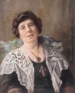 Portrait Of A Woman With Lace Collar by Jennett Collins