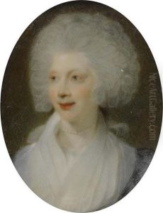 Oval Half-length Portrait Of Queen Charlotte by Richard Collins