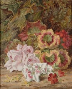 Still Life Of Flowers On A Mossy Bank by Thomas Collins