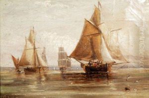 Shipping Off A Coastline With A Martello Tower
