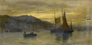 The Fishing Fleet At Sunset by Harry Colls