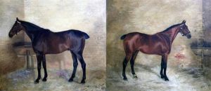 Horses In Stables by Margaret Collyer
