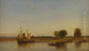 A River In Italy by Samuel Colman