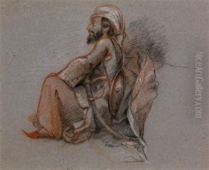Guerrier Assis Au Repos : Zambouraktchi by Colonel F. Colombari