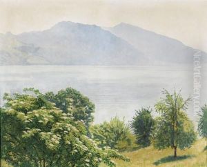 Blick Auf Den Thunersee Im Sommer by Plinio Colombi