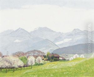 Fruhlingslandschaft Im Berner Oberland by Plinio Colombi