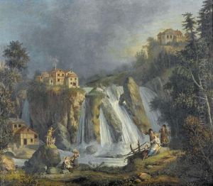 Zwei Landschaften Mit Wasserfallen. Gegenstucke
