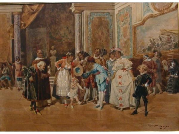 Scena D'interno Di Palazzo Con Ricevimento - view 1