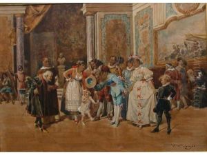 Scena D'interno Di Palazzo Con Ricevimento
