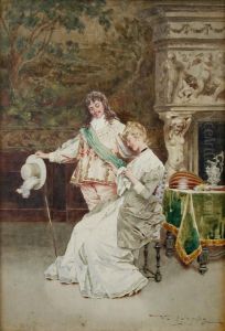 A Suitor Paying Court To A Lady by Virgilio Colombo