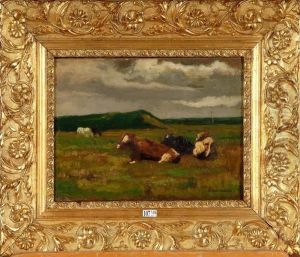 Vaches Couchees Au Pre by Gustaaf Colsoulle