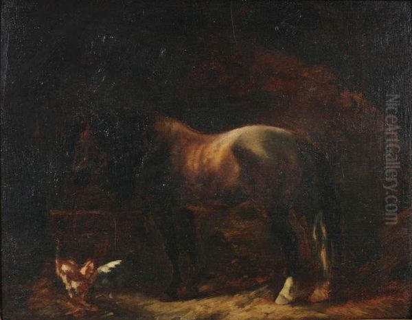 Paard En Kip In De Stal - view 1