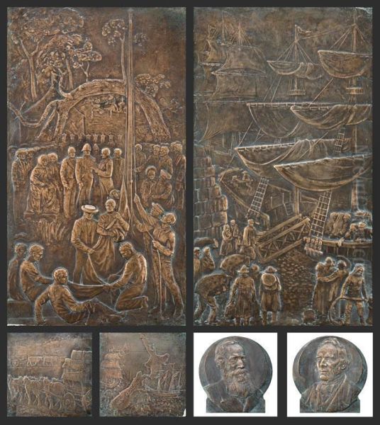 Angas Memorial Bronze Reliefs - view 1