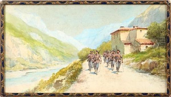 Soldiers In An Alpine Landscape - view 1