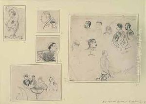 Estudio De Personajes Para El Bautizo Del Principe De Asturias by Juan Comba y Garcia