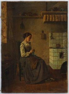 Femme Dans Un Interieur by Leon Comeleran
