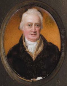 Portrait Of A Gentleman In Brown Coat And Striped Waistcoat
