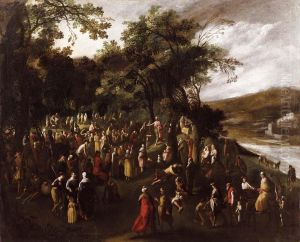 San Giovanni Battista Predica Alla Folla by Scipione Compagno