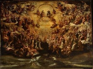 The Holy Trinity With Saints In Heaven, The Garden Of Eden Below