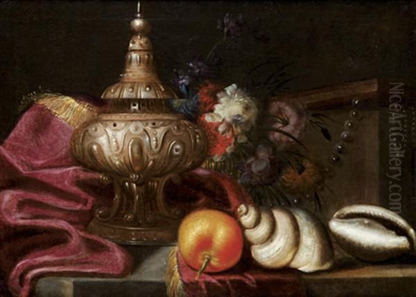 Nature Morte Au Pot Pourri, Aux Coquillages Et A L'orange - view 1