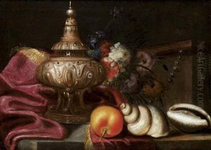 Nature Morte Au Pot Pourri, Aux Coquillages Et A L'orange