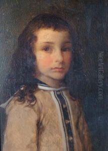 Portrait Of A Young Boy, Bust Length And Indistinctly Dated 'p.c. Comte ..' (upper Right) by Pierre Charles Comte