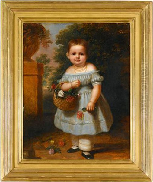 Portrait Of A Little Girl In A Blue Dress - view 1
