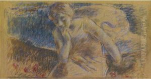 Figura Femminile Nel Prato by Luigi Conconi