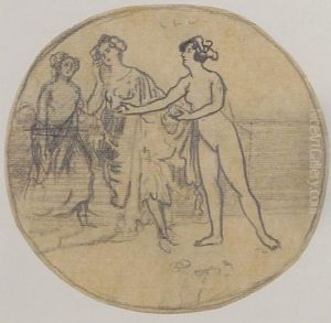 Study Of Classical Figures, Possibly The Three Graces by Charles Edward Conder