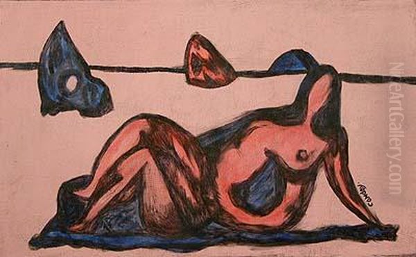 Desnudo Femenino Acostado.
Oleo Sobre Tabla. 37 X 60,5 Cms - view 1