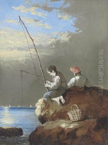 Young Fisherfolk Seated On A Rock by Condy, Nicholas Matthews