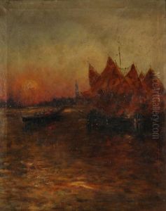 Tramonto Sulla Laguna Veneziana by Giuseppe Conedera