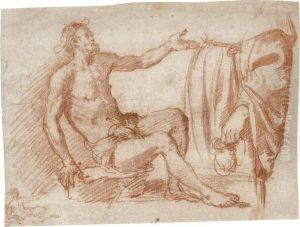 Study Of A Seated Beggar And Of A Standing Figure Holding A Purse by Jacopo Confortini