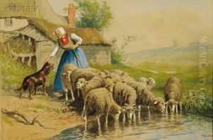 The Shepherdess. by Thomas Raphael Congdon