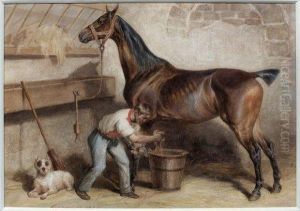 Cheval Et Son Lad by Francis Antoine Conscience