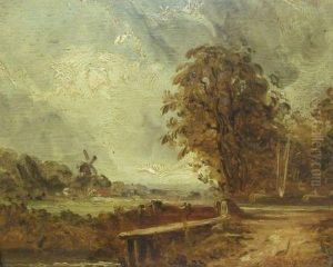 Suffolk Landscape With Windmill by John Constable