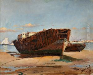 Velho Veleiro, Varado Na Praia by Gabriel Constante