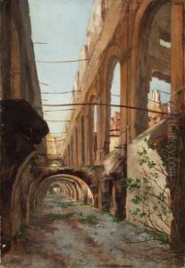 Ruines De La Cour Des Comptes by Auguste-Aristide-Fernand Constantin