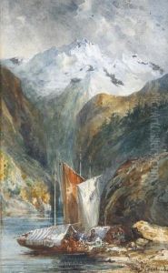 Zweiaquarelle Mit Flusslandschaften by Auguste-Aristide-Fernand Constantin