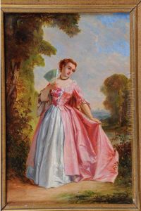 Elegante A L""eventail by Auguste-Aristide-Fernand Constantin