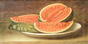 Melon, Four Slices On A Tray