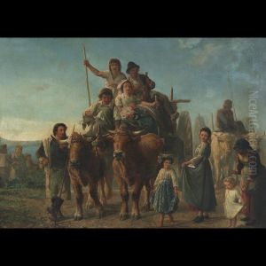 The Peasants Wedding Train by Jules Contant