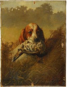 A Setter With A Ruffed Grouse by Louis Contoit