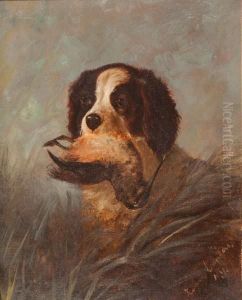 Setter With Woodcock by Louis Contoit
