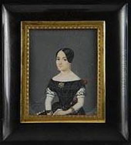 Retrato De Dama De Medio Cuerpo, Con Vestido Negro by Jose Marcelo Contreras Y Munoz