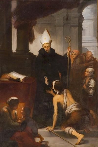 Saint Thomas Of Villanueva Giving Alms To The Poor (after Bartolome Esteban Murillo) - view 1