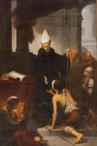 Saint Thomas Of Villanueva Giving Alms To The Poor (after Bartolome Esteban Murillo) by Jose Marcelo Contreras Y Munoz