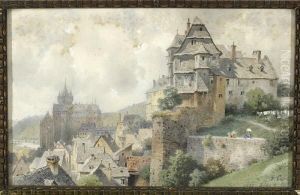 Diez An Der Lahn - Teilansicht Mit Dem Grafenschloss by Gustav Conz