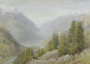 View Over Zermatt From The Riffelalp by Ebenezer Wake Cook